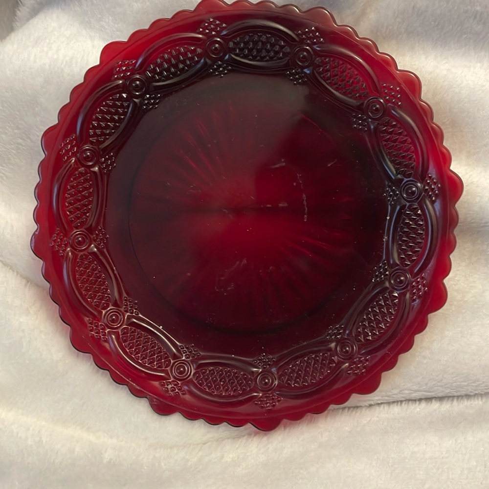Ruby red avon 7” plate